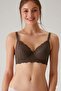 Women's cappuccino 6209 barcelona underwire unpadded thick strap lace gather bra