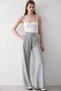 Women's Elastic Waist Wide Leg Palazzo Pants Gray - 2