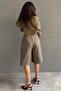 Khaki Pleated Pocketed Women's Bermuda Shorts Mg2620 - 3
