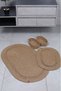 Jute, Wicker, 4-Piece, Bathroom Mat Set, Bohemian Style Bathroom Set, Nordic Mat/Basket