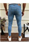 Men's Ice Blue Jean Italian Cut Denim Skinny Jeans Trousers - 6