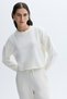 Women's Ecru Crew Neck Sweatshirt