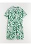 Peak New Season Cropped Collar Patterned Women's Dress - 5