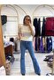 10703 Glitter Short Sleeve Knit Sweater Beige-Burgundy - 2