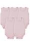 Pack of 5 Organic Zero Sleeve 0-36 Months Snap Fastener Bodysuits - Pink - 4