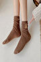 5 Pairs of Teddy Bear Patterned Women's Elastic Seamless Ribbed Socks - 5
