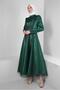 STYLE COLLAR STONE PRINTED EVENING DRESS 50308 - 2