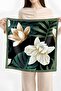Ivory Flower Patterned Bandana Scarf - 3