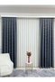 Dark Gray Color Pompom Pufy Background Curtain 1/3 Sik Pleat - 7