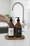 Amber Color 2-Piece Glass Soap Dispenser Set with Wooden Stand – Hand Soap & Dish Wash |   500 ml Sb Oval - 6