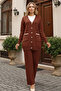 4066 Pocket Stone Detailed Knitwear Set Brown - 4