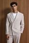 Men's Oversize Comfortable Fit Double Breasted Suit Beige - 2