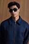 Men's Relax Fit Premium Melton Coat Jacket Navy Blue - 2