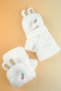 Plush fur knit gloves plush fingerless gloves winter soft warm thick girls boys 7 years and above - 4