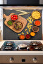 Kitchen Stove Back Sticker with Mushrooms, Pasta, Spices and Vegetables - 60X54 cm - 3