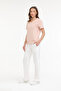 Wb V Neck 11Sn227 4Fx Pink Women's Short Sleeve T-Shirt - 2