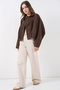 Women's Brown Oversized Suede Jacket 1055 - 2