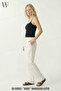 Women's Muslin Fabric Wide Leg Pocketless Summer Trousers - 4