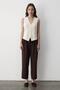 Women's Lined Button Detailed Linen Vest Natural