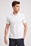 Pool Men's 100% Cotton Printed Polo Collar T-Shirt White - 2