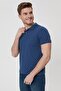Polite Men's 100% Cotton Polo Collar T-Shirt Indigo - 3