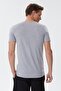 Brendon Men's 100% Cotton Crew Neck T-Shirt Gray Melange - 4
