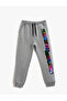 Neon Slogan Printed Sweatpants Tie Waist Pocket Jogger