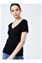 Carole Women's 100% Cotton V-Neck T-Shirt Black - 2