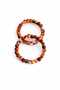 Stylish Bag Handle with Plastic Beads Applied on Metal - Diameter: 12 cm (Brown-Ecru)