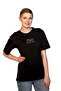 Lades Women's 100% Cotton O-Neck T-Shirt Black - 2