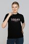 Sany Women's 100% Cotton O-Neck T-Shirt Black - 2