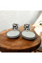 Coffee Cup Black Spotted 2 Person 4 Piece Double 100 Ml/New - 2