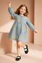 Fruit Embroidered Denim Girls' Loose Dress - 2