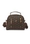 Women's Patterned Daily Crossbody Bag – Brown-Black with Gold Zipper Detail - 6