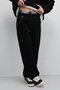 Pleated chain detailed baggy jeans black