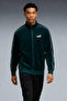 سترة Essentials Elevated Velour Track للرجال باللون الأخضر الداكن 68911675 - 4