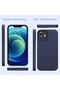 iPhone 12/12 Pro Case Launch Velvet Soft Textured Liquid Silicone Navy Blue - 4