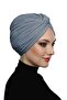 Cotton Band-Lined Dark Gray Ready-Made Turban Hijab Pool Cap Suitable for Medical Use - 3