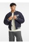 Jeans Men's Logo Navy Blue Bomber Jacket with Snap Fasteners - 6