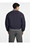 Jeans Men's Logo Navy Blue Bomber Jacket with Snap Fasteners - 8