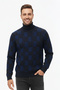 Men's Half Crew Neck Patterned Sweater