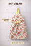 Handmade Bag Holder, Hangable Duck Fabric Kitchen Bag Organizer, Floral Model - 2