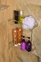 Shiny Silver 2-Tier Soap Dispenser Shampoo Dispenser Bathroom Corner Holder Stainless Metal