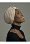 Crystal Butterfly Stone Embroidered Ribbed Lined Beige Ready-Made Turban Hijab Evening Dress Bonnet - 3