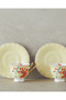 Miranda New Bone China Coffee Cup Set 4 Pieces for 2 People Light Yellow - 2