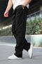 Men's Black Wide Leg Tie Waist Trousers E7403 - 3