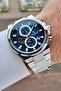Dial Blue Band Silver Color Gift Packaged Internal Indicators Active Men's Wristwatch