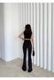Women's Black Color Inside Fleece İ Flared High Waist to Shaping / Sculpting Snek Straight Sha Fleece-Lined Light Leggings - 7