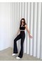 Women's Black Color Inside Fleece İ Flared High Waist to Shaping / Sculpting Snek Straight Sha Fleece-Lined Light Leggings - 5