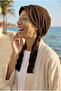 Pleated Hat Coffee Ready-Made Turban Hijab Pool Cap Suitable for Medical Use - 3